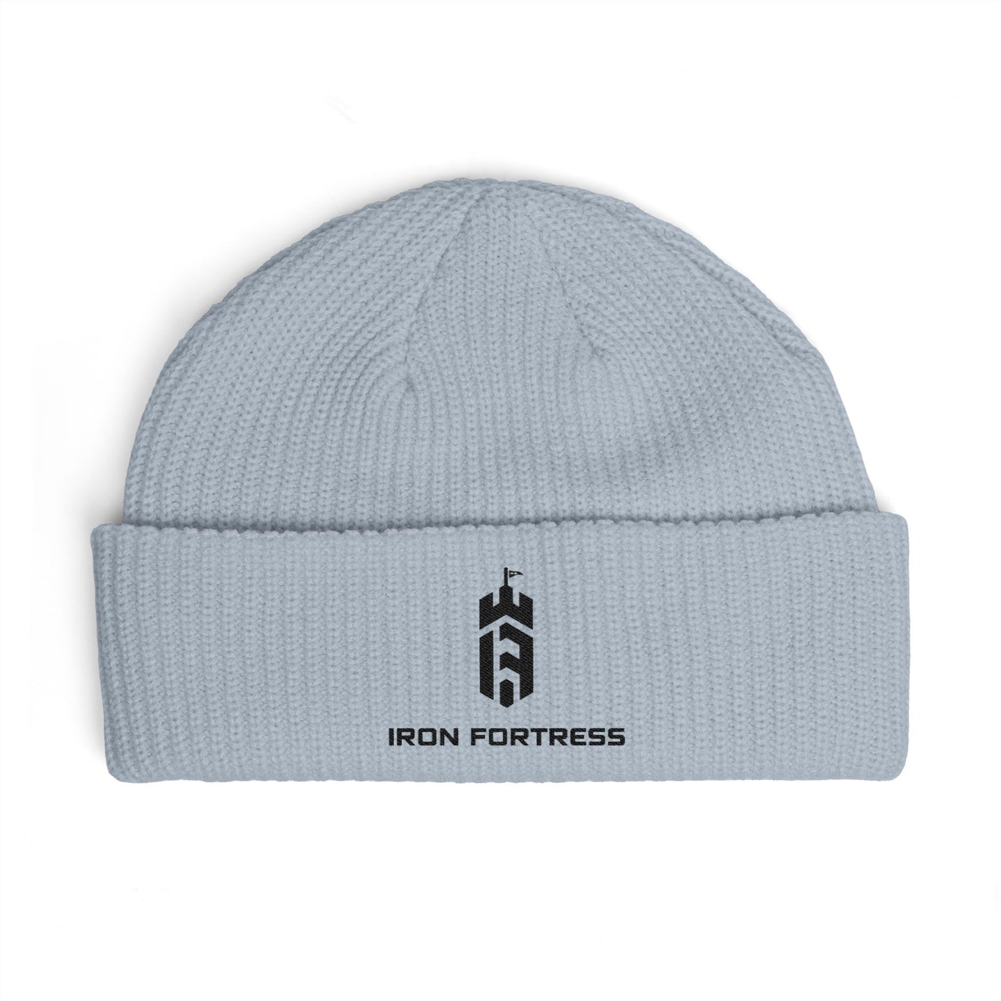 Iron Fortress Cuff Beanie - Black Embroidery