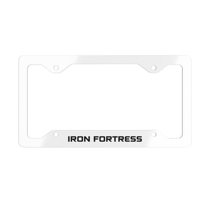 Tactical White Metal License Plate Frame