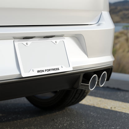 Tactical White Metal License Plate Frame